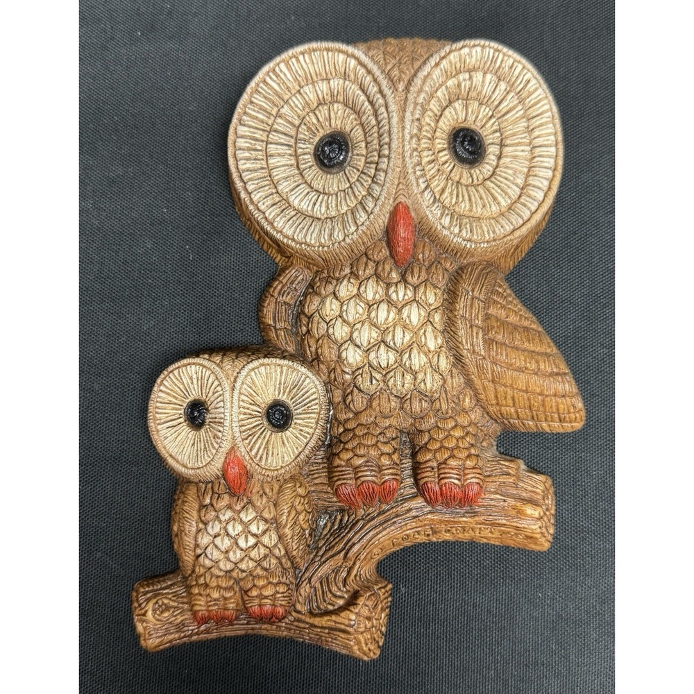 Vintage Retro 1981 Foam Craft Brown Owl 7.5" Wall Decor
